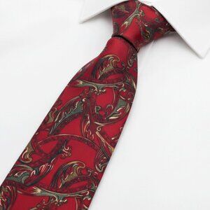 Christian Dior Silk Tie Red Burgundy Paisley Vintage